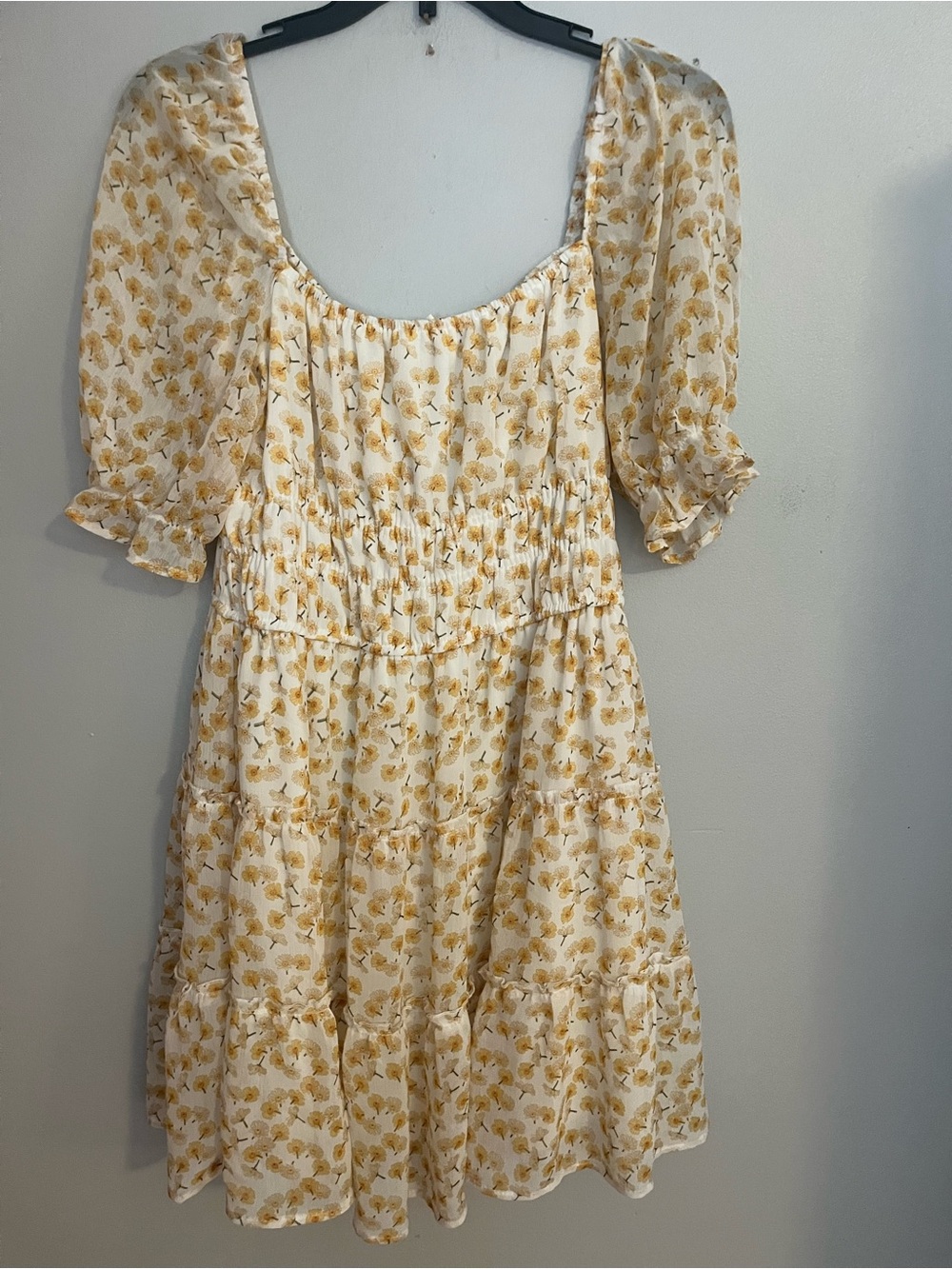 Altar'd‎ State Cream Dress with Yellow Floral Print